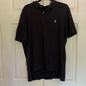 Polo Ralph Lauren dark grey men’s polo shirt with collar.